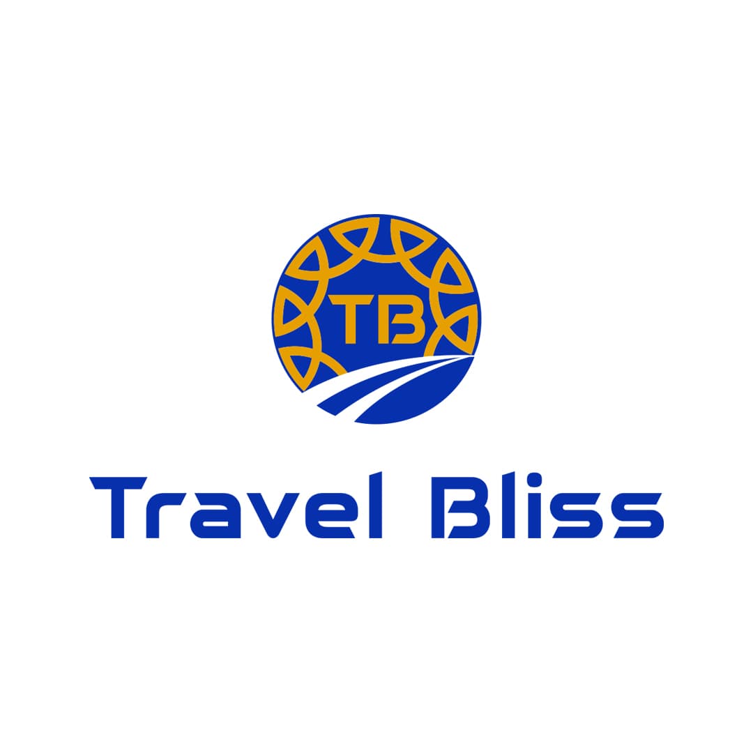 TravelBliss logo: a blue and gold globe with the letters TB above the words Travel Bliss